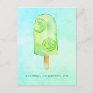 Aquarell-Popsicle-Sommergruß Feiertagspostkarte