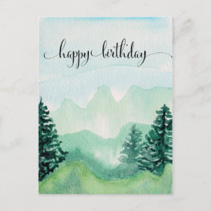 Aquarell-Postkarte für ihn, Aquarell-Berge Postkarte