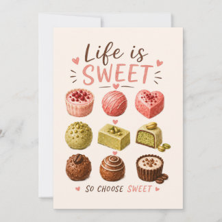 Aquarell Pralinen – Französische Patisserie Cafe Einladung