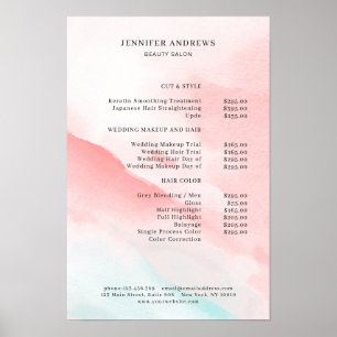 Aquarell-Preisliste Poster