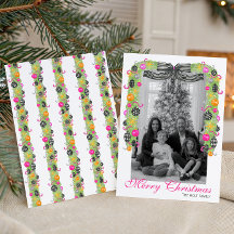 Aquarell Preppy Bright Weihnachtsgirlande Foto