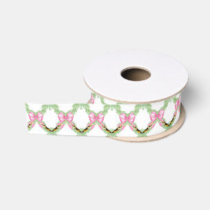 Aquarell-Preppy-Leopard-Girlande Weihnachten Ripsband