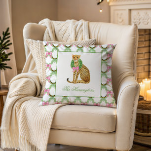 Aquarell-Preppy-Leopard-Weihnachten Kissen