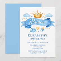 Aquarell Prinz Baby Boy Babyparty