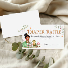 Aquarell-Prinzessin-Baby-Shower-Windel-Raffle-Tick Begleitkarte