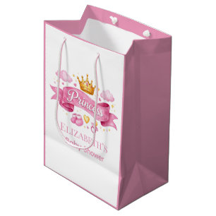Aquarell Prinzessin Rosa Mädchen Baby-Party Mittlere Geschenktüte