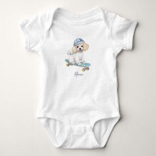 Aquarell-Pudel-Baby-Body Baby Strampler