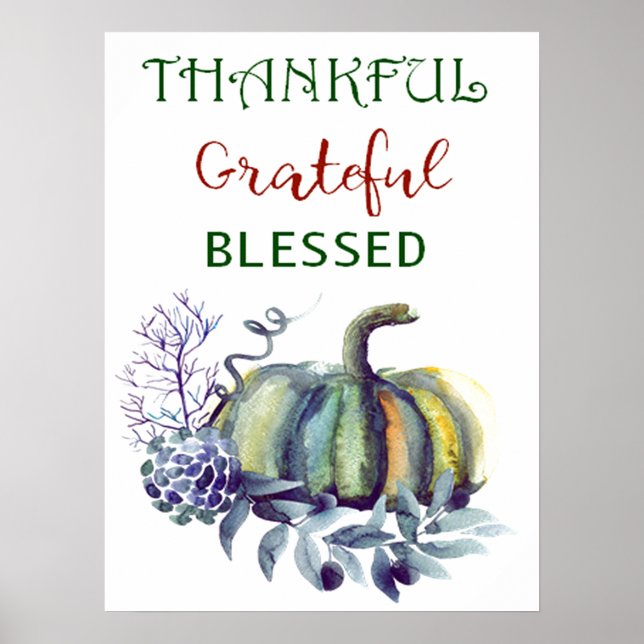 Aquarell Pumpkin Art Print Poster (Vorne)