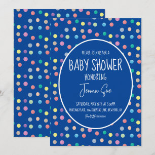 Aquarell-Punkte bemalte Babyparty  Einladung