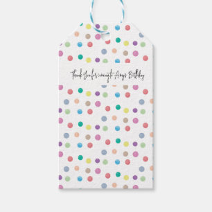 Aquarell-Punkte handgemaltes farbenfrohes Muster Geschenkanhänger