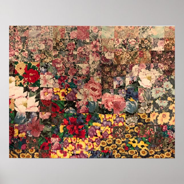 Aquarell-Quilt-Design Poster (Vorne)