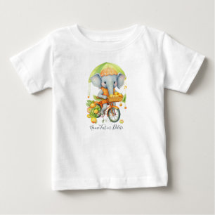 Aquarell-Radfahrer-Elefanten-Baby-T-Shirt Baby T-shirt