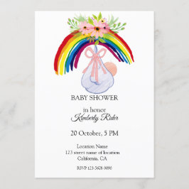 Aquarell Rainbow Kinderdusche Einladung