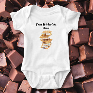 Aquarell Realistische S'mores Geburtstag eines Kle Baby Strampler