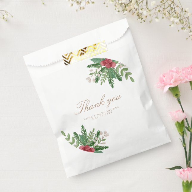 Aquarell Red Baby Dusche Gefälligkeitstaschen Geschenktütchen (Versiegelt)