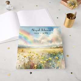 Aquarell-Regenbogen auf einer Wildblumenwiese Gästebuch