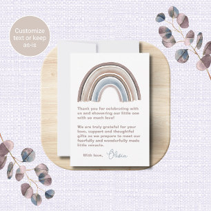 Aquarell Regenbogen Baby Shower Dankeskarten Mitteilungskarte