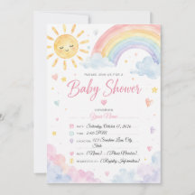 Aquarell-Regenbogen-Baby-Shower-Einladung