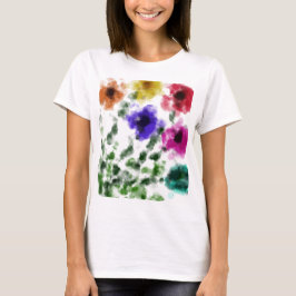 Aquarell-Regenbogen-Blumen-Basic-T-Shirt für Damen T-Shirt