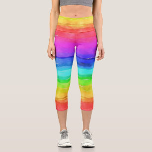 Aquarell-Regenbogen-Capri-Leggings Capri Leggings