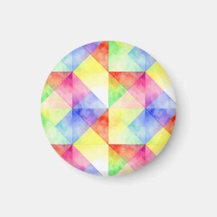 Aquarell-Regenbogen-Diamant-Quilt-Muster Magnet