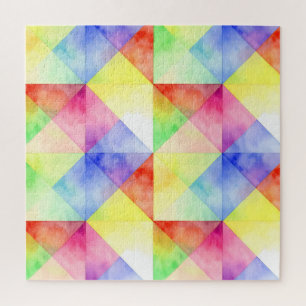 Aquarell-Regenbogen-Diamant-Quilt-Muster Puzzle