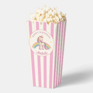 Aquarell-Regenbogen-Einhorn  Film Popcorn Rosa Geschenkschachtel