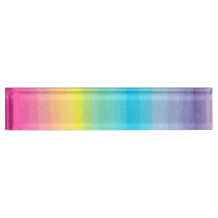 Aquarell-Regenbogen-Entwurf Namensplakette