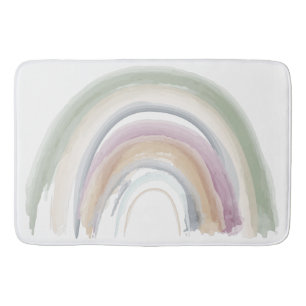 Aquarell-Regenbogen-Gedämpfte-Farben-Boho-Chic-Dus Badematte
