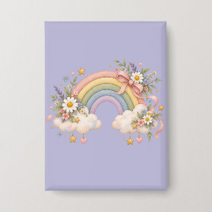 Aquarell-Regenbogen-Geschenk – Charmante Wolke Button
