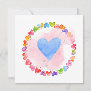 Aquarell Regenbogen Herz Karte