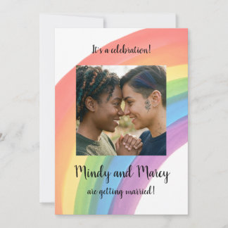 Aquarell-Regenbogen-Hochzeitseinladung Einladung