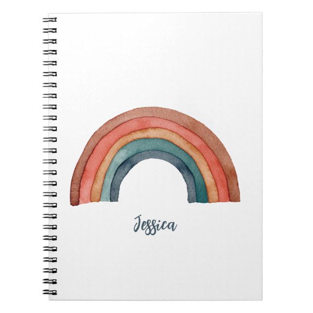 Aquarell-Regenbogen-Notizbuch Notizblock (Vorderseite)