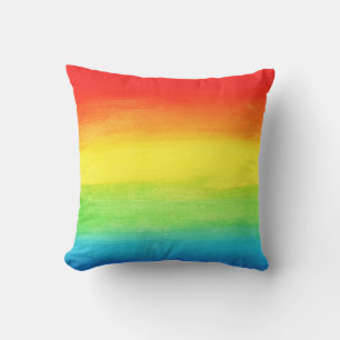 Aquarell-Regenbogen-Ombre-Rot-Blau-Mama-Geburtstag Kissen