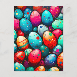 Aquarell-Regenbogen-Oster-Eier Feiertagspostkarte