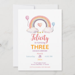 Aquarell-Regenbogen-Party Einladung