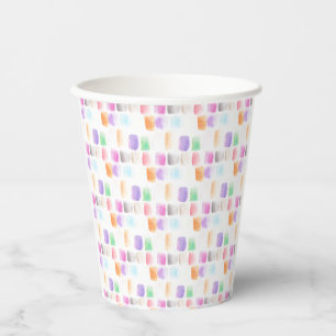 Aquarell-Regenbogen-Pinsel handgemalte Striche Pappbecher