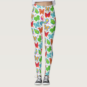 Aquarell-Regenbogen-Schmetterlinge Frauen Leggings