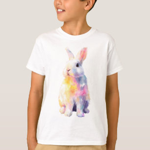 Aquarell-Regenbogen-Spritz-Bunny-Kinder T-Shirt