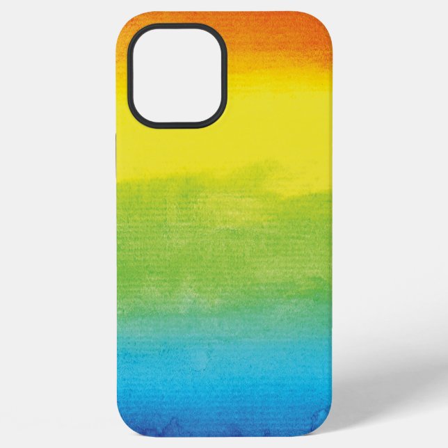 Aquarell-Regenbogen-Stolz Hellig Lebendig iPhone Hülle (Rückseite)