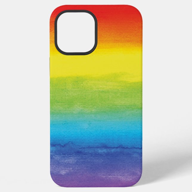 Aquarell Regenbogen Stolz Hellig Lebendig iPhone Hülle (Rückseite)
