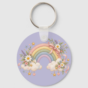 Aquarell-Regenbogengeschenk – Charmante Wolke Schlüsselanhänger