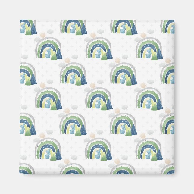 Aquarell-Regenbogenmuster Magnet (Vorne)