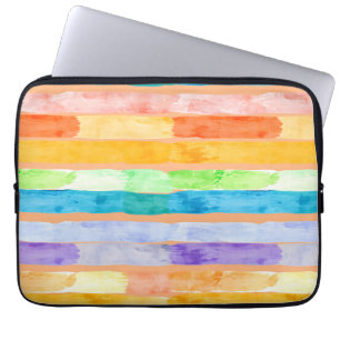 Aquarell-Regenbogenstreifen abstrakt Laptopschutzhülle