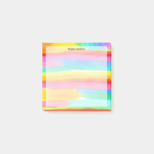 Aquarell-Regenbogenstreifen Post-it Klebezettel
