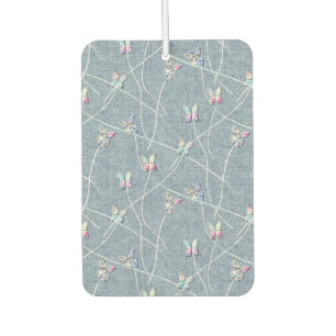 Aquarell-Relief-Schmetterlinge auf Denimblauem Lei Autolufterfrischer
