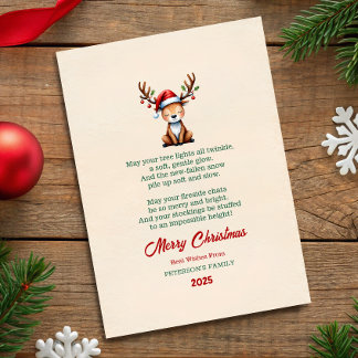 Aquarell-Rentier-Weihnachts-Grußkarte Einladung
