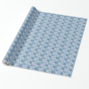 Aquarell Retro Blau Lila Regentropfen Muster Geschenkpapier