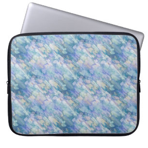 Aquarell Retro Blau Lila Regentropfen Muster Laptopschutzhülle