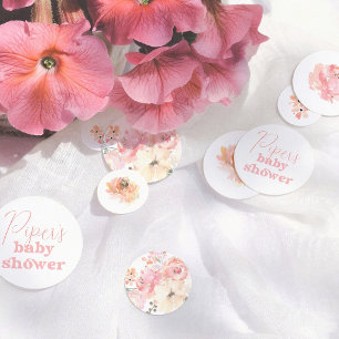 Aquarell Retro Floral Mädchen Baby Shower Konfetti